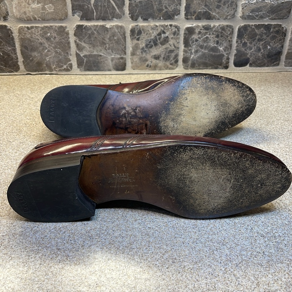 663 Berkshire 02 Extra Souple WING BALLY Switzerland SIZE 11D  Burgundy color. - Picture 10 of 12